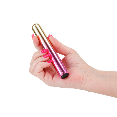 Chroma Sunrise Large 13.8 cm Metallic Pink/Gold USB Vibrator BULLETS