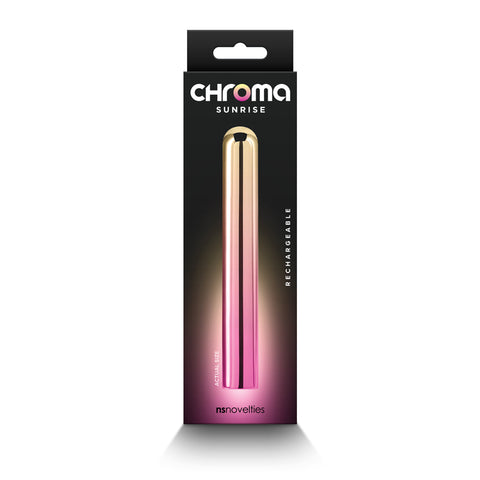 Chroma Sunrise Large 13.8 cm Metallic Pink/Gold USB Vibrator BULLETS