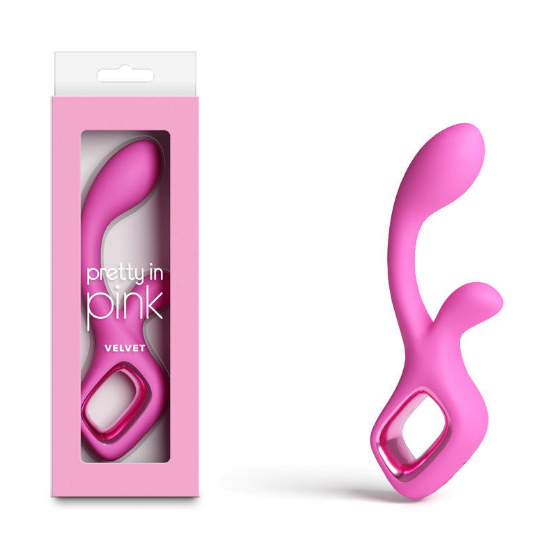 Pretty In Pink Velvet – Waterproof USB Rechargeable Rabbit Vibrator 18.7 cm Pink > Vibrators > Ladies > Rabbit