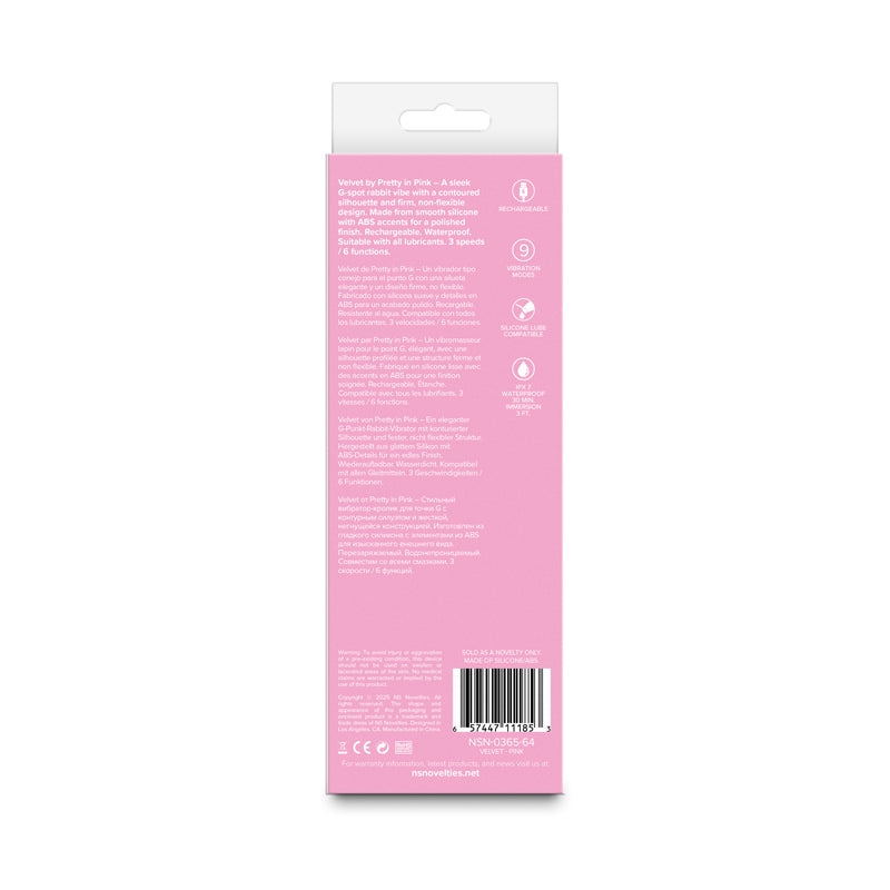 Pretty In Pink Velvet – Waterproof USB Rechargeable Rabbit Vibrator 18.7 cm > Vibrators > Ladies > Rabbit