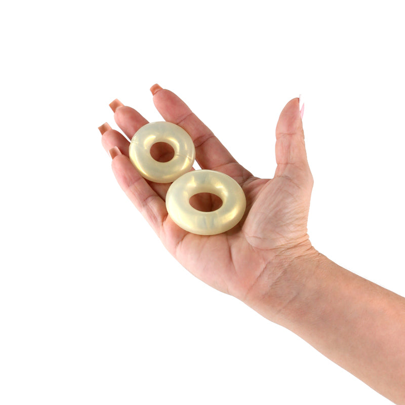 Fantasia Double Stack (Amber) – Flexible Cock Ring Set of 2 Sizes Secondary image