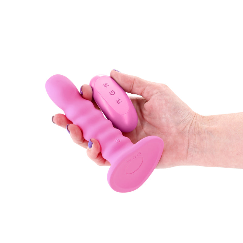 Colours Ribbed 5 Inch – Rechargeable Wireless Remote Vibrating Dildo Secondary image