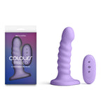Colours Ribbed 5 Inch USB Rechargeable Waterproof Dildo with Wireless Remote Purple > Dildos > Realistic Dildos