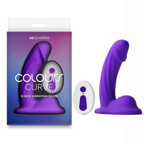 Colours Curve (Pink| Purple| Teal) – Waterproof Vibrating Dildo Purple DONGS