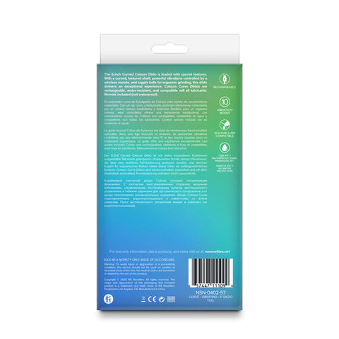 Colours Curve (Teal) – Rechargeable Wireless Remote-Controlled 6-Inch Vibrating Dildo DONGS