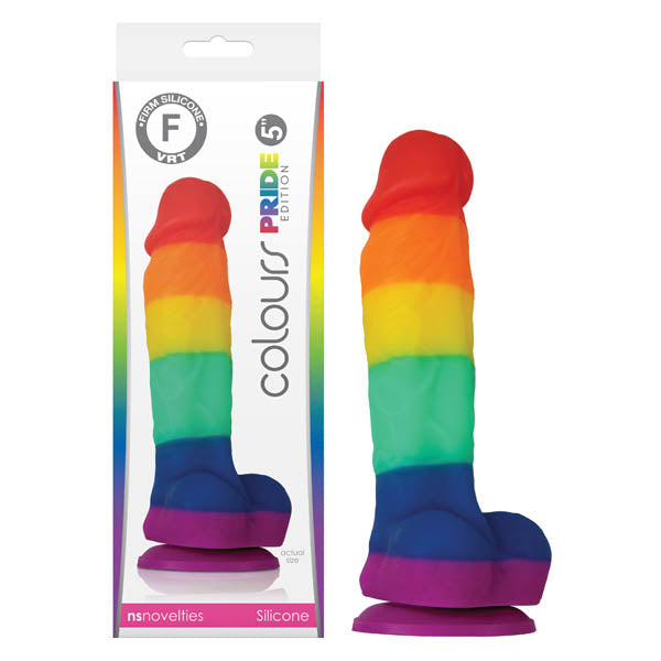 Colours Pride Edition 5 Inch Dong – Rainbow Silicone Dong Multi > Dildos > Realistic Dildos Main image