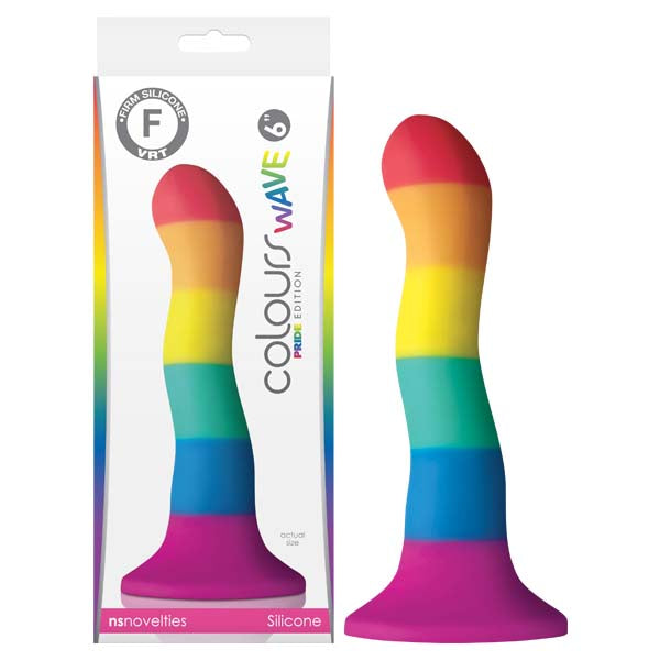 Colours Pride Edition 6 Inch Wave – Rainbow Rainbow Silicone Dong Multi > Dildos > Neutral Dildos