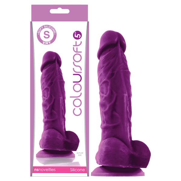ColourSoft 5 Inch Soft Silicone Dildo with Suction Cup Purple > Dildos > Realistic Dildos