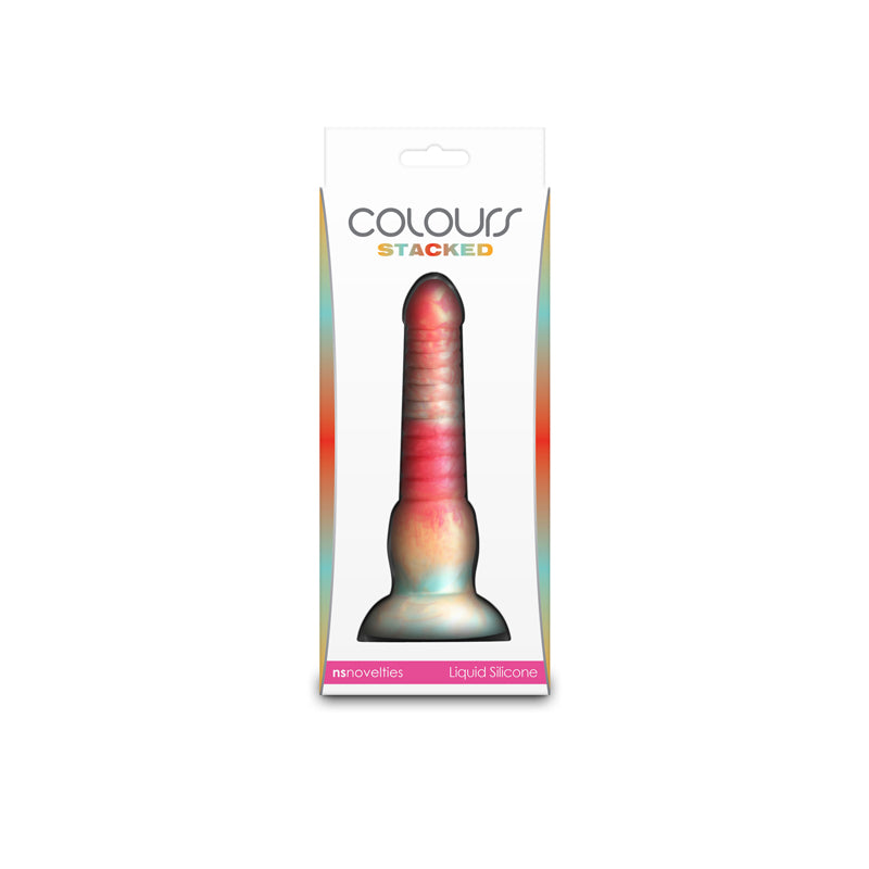 Colours Stacked 6 Inch Dildo Red and Gold Silicone > Dildos > Fantasy
