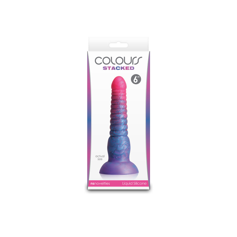 Colours Stacked - 6'' Dildo - Pink/Blue - Pink/Blue 16 cm Fantasy Dildo DONGS