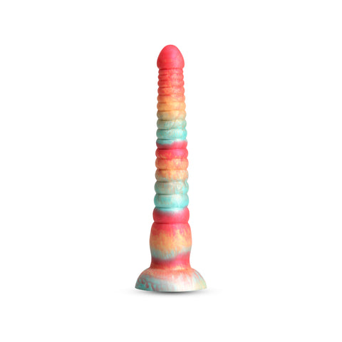 Colours Stacked 9 Inch Dildo Red and Gold Fantasy Toy DONGS
