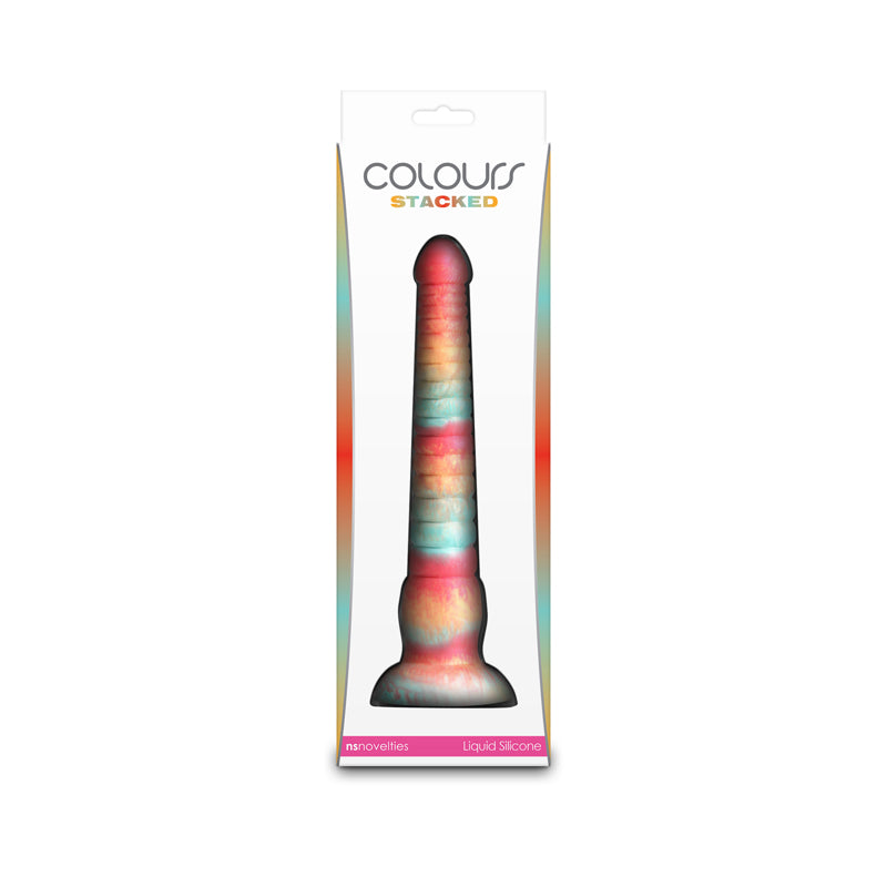 Colours Stacked 9 Inch Dildo Red and Gold Fantasy Toy > Dildos > Fantasy