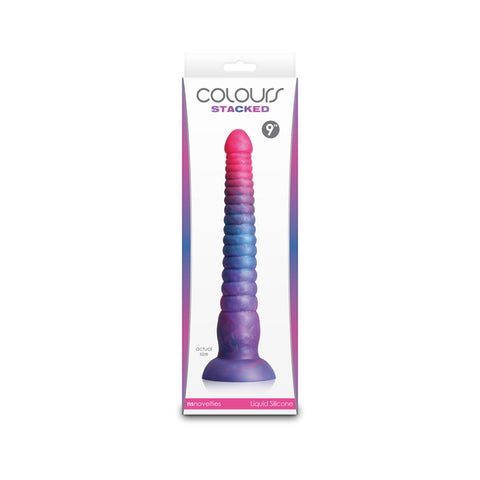 Colours Stacked 9 Inch Dildo Pink Blue Fantasy Dildo DONGS