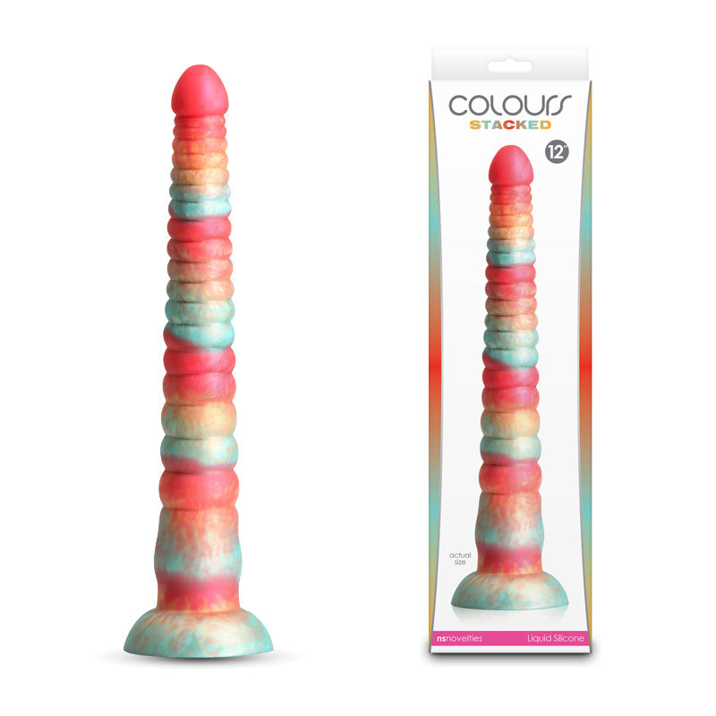 Colours Stacked 12 Inch (Red Gold) Fantasy Dildo – 30.6 Centimeter Large Dildo Coloured > Dildos > Fantasy