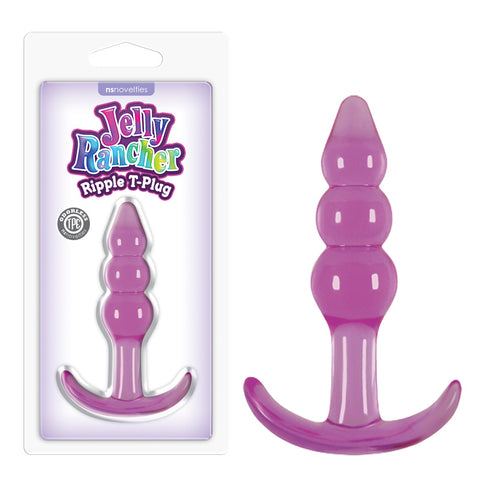 Jelly Rancher Ripple T-Plug – 10.9 cm Soft Body-Safe Butt Plug Purple > Anal Range > Butt Plugs