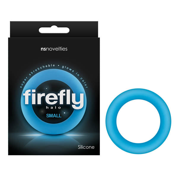 Firefly Halo Glow In The Dark Small Silicone Cock Ring 50mm Blue COCK RINGS