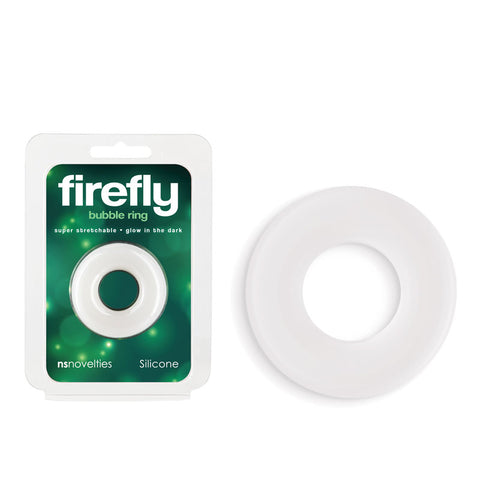 Firefly Glow in the Dark Cock Ring Small Super Stretch Bubble Ring White COCK RINGS