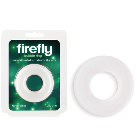Firefly Large Glow in the Dark Super Stretch Bubble Ring White COCK RINGS