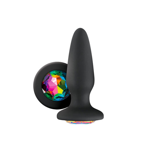 Glams Silicone Rainbow Gem Butt Plug Black Black > Anal Range > Jewel Butt Plugs