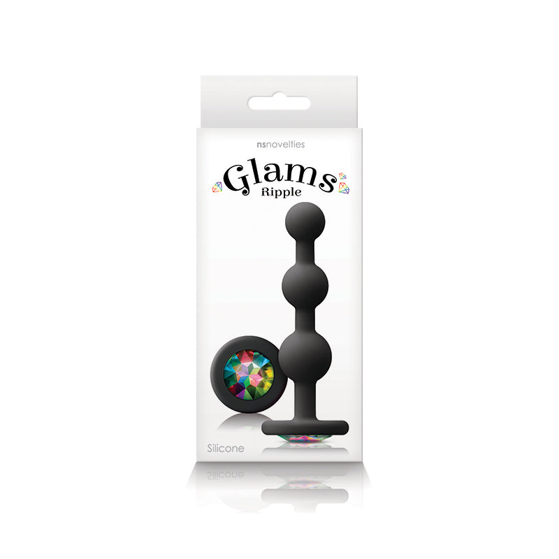Glams Black Ripple Anal Plug (Rainbow Gem) – 4.5" Luxury Anal Plug > Anal Range > Anal Beads