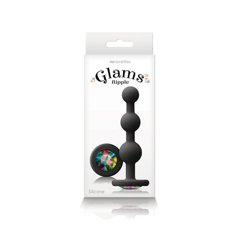 Glams Black Ripple Anal Plug (Rainbow Gem) – 4.5" Luxury Anal Plug > Anal Range > Anal Beads