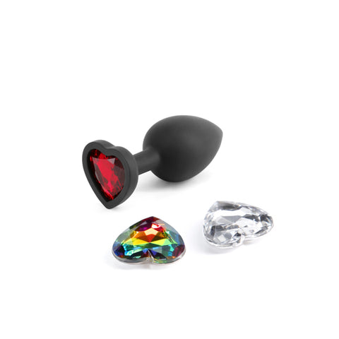 Glams Xchange Heart - Small - Small Butt Plug with Interchangeable Heart Gems > Anal Range > Jewel Butt Plugs