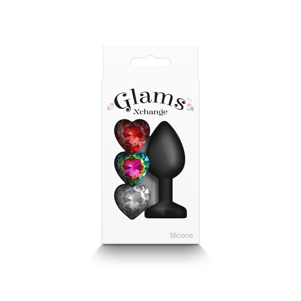 Glams Xchange Heart Small (Interchangeable Heart Gems) – Small Silicone Butt Plug > Anal Range > Jewel Butt Plugs