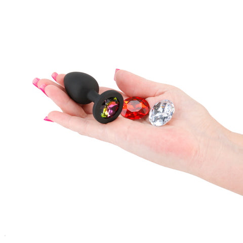 Glams Xchange Small Butt Plug with Interchangeable Round Gems Anal Toys & Stimulators