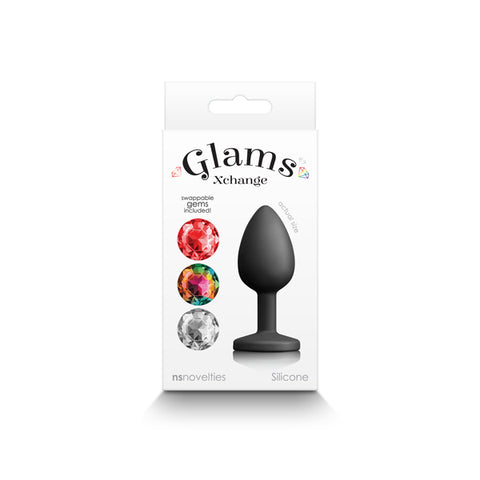 Glams Xchange Small Butt Plug with Interchangeable Round Gems Anal Toys & Stimulators