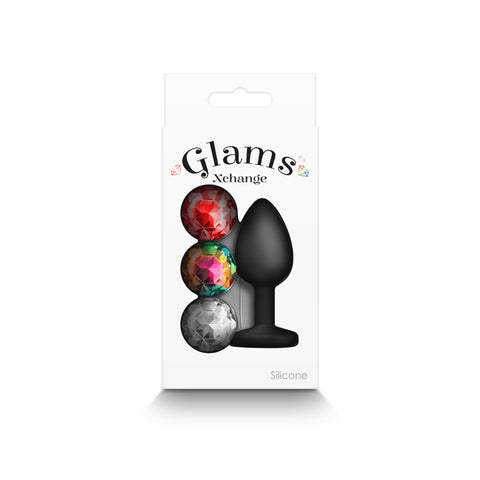 Glams Xchange Small Butt Plug with Interchangeable Round Gems Anal Toys & Stimulators