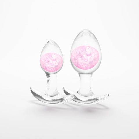 Glams Cosmic 2 Piece Kit (Clear) – Body-Safe Silicone Butt Plug Set > Anal Range > Butt Plug Kits