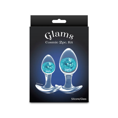 Glams Cosmic 2-Piece Trainer Kit (Clear) – Body-Safe Silicone Butt Plug Set > Anal Range > Butt Plug Kits