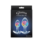 Glams Cosmic 2-Piece Kit (Clear/Rainbow) – Body-Safe Liquid Silicone Butt Plug Set > Anal Range > Butt Plug Kits