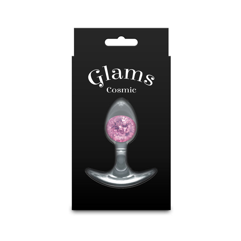 Glams Cosmic (Clear) – Small Sparkly Liquid Silicone Butt Plug 8.1 cm Butt Plugs