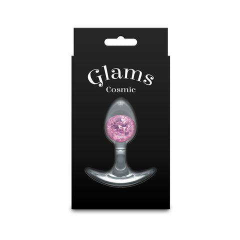Glams Cosmic (Clear) – Small Sparkly Liquid Silicone Butt Plug 8.1 cm Butt Plugs