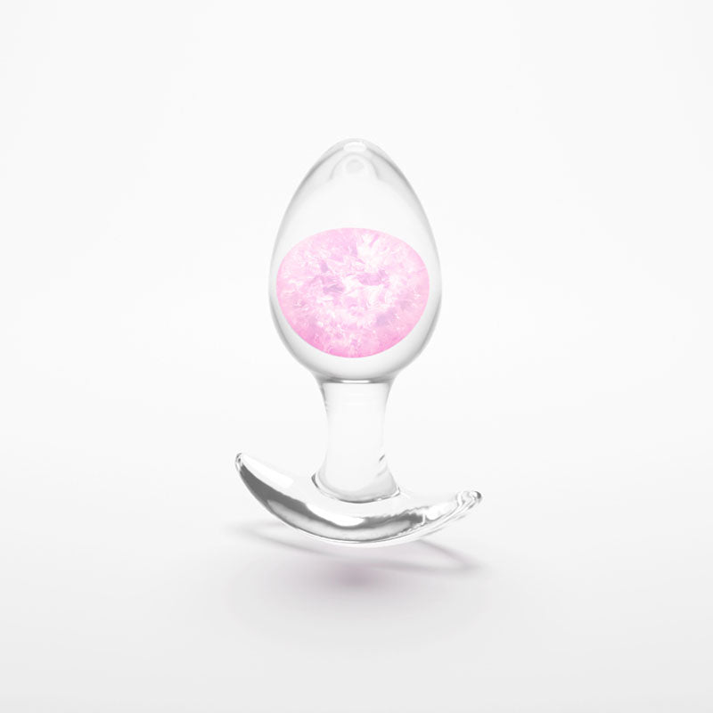 Glams Cosmic (Clear) – Medium Sparkly Liquid Silicone Small Butt Plug 9.5 cm > Anal Range > Butt Plugs