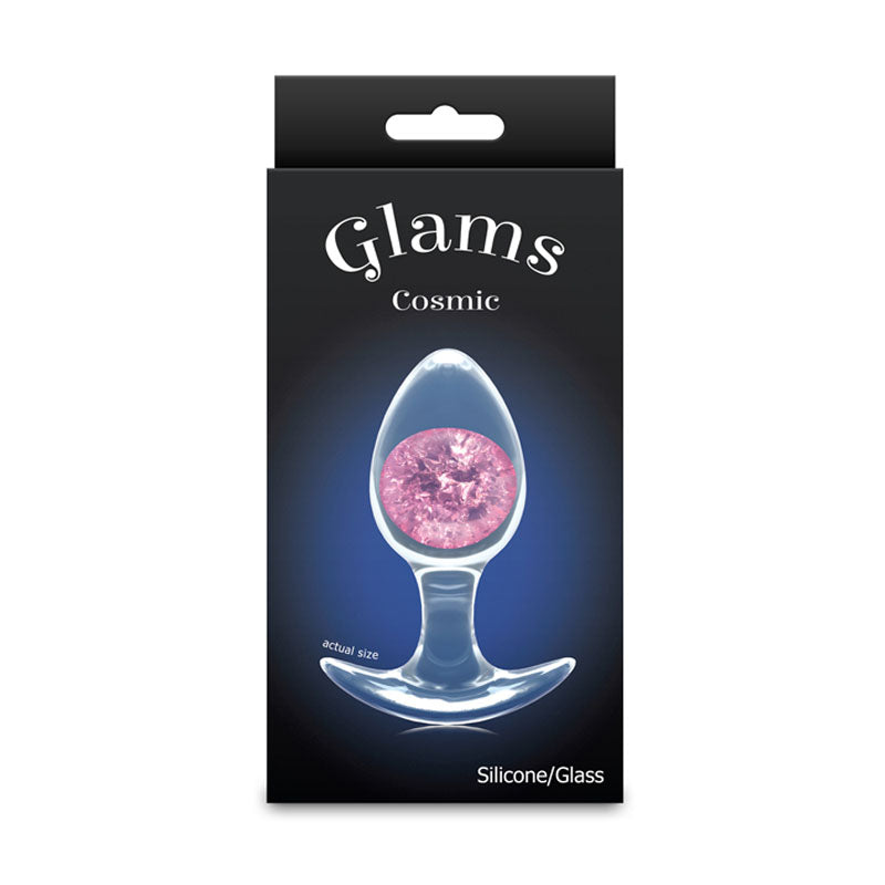 Glams Cosmic (Clear) – Medium Sparkly Liquid Silicone Small Butt Plug 9.5 cm Butt Plugs