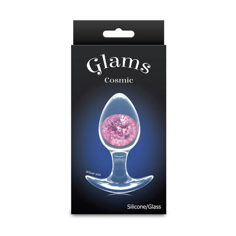 Glams Cosmic (Clear) – Medium Sparkly Liquid Silicone Small Butt Plug 9.5 cm Butt Plugs