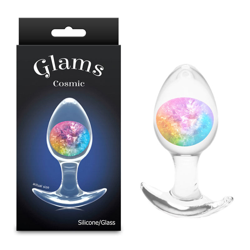 Glams Cosmic (Clear Rainbow) – Medium Small Butt Plug 9.5 cm Coloured > Anal Range > Butt Plugs Main image