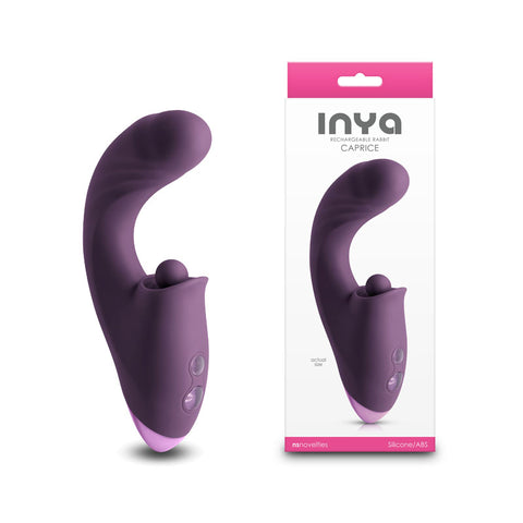 INYA Caprice - 17.7 cm USB Rechargeable Vibrator with Clitoral Thumper Purple VIBRATORS-RABBIT-MULTI