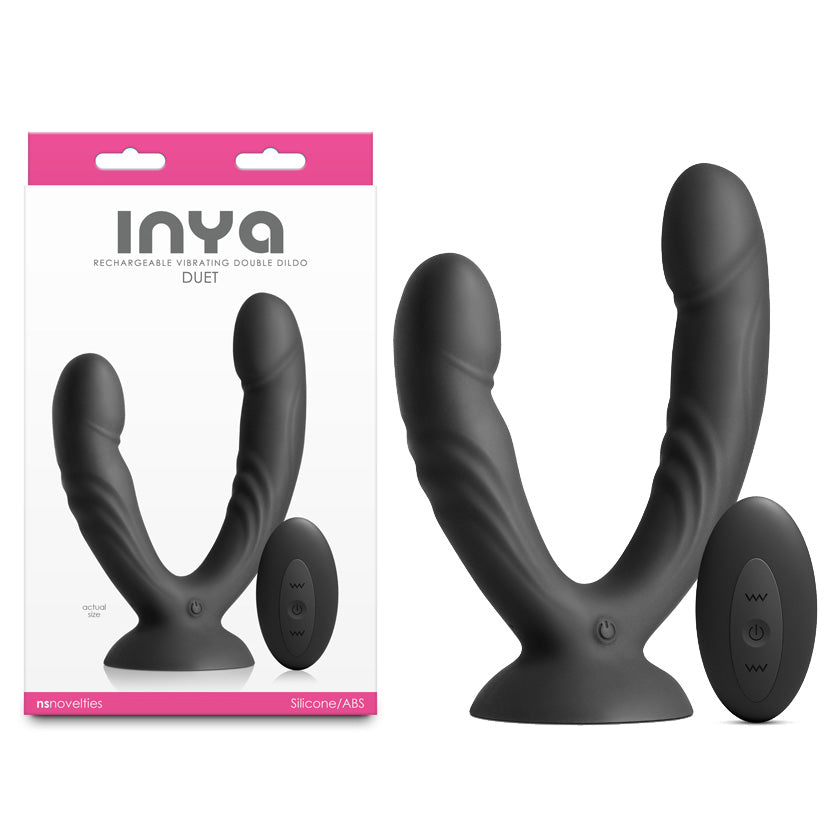 INYA Duet – Rechargeable Vibrating Double Dildo with Wireless Remote Black > Dildos > Double Dildos Main image
