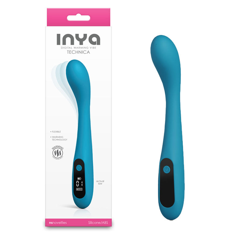 INYA Technica (Teal) – USB Rechargeable Slim Waterproof Warming Vibrator 19.2 cm Teal VIBRATORS