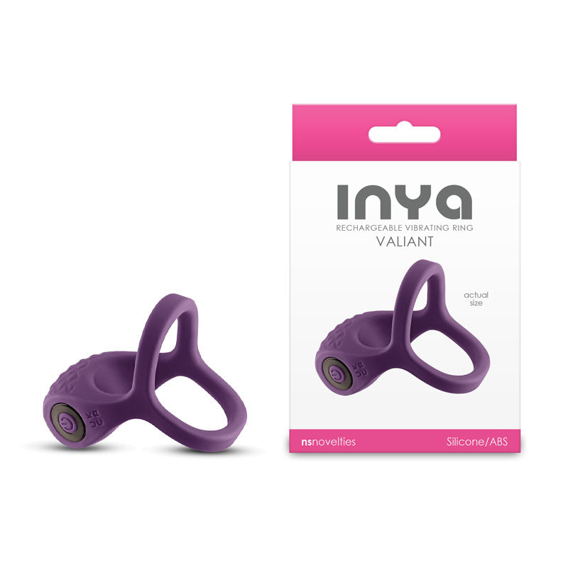 Inya Valiant Berry USB Rechargeable Vibrating Cock Ring Purple COCK RINGS