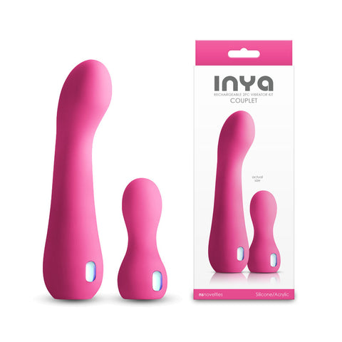 INYA Couplet - USB Rechargeable Vibrators - Set of 2 Sizes Pink BULLETS