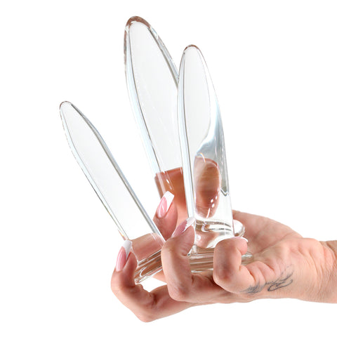 Crystal - 3pc Trainer Kit - Glass Anal Plugs - Set of 3 Sizes > Sex Toys > Glass