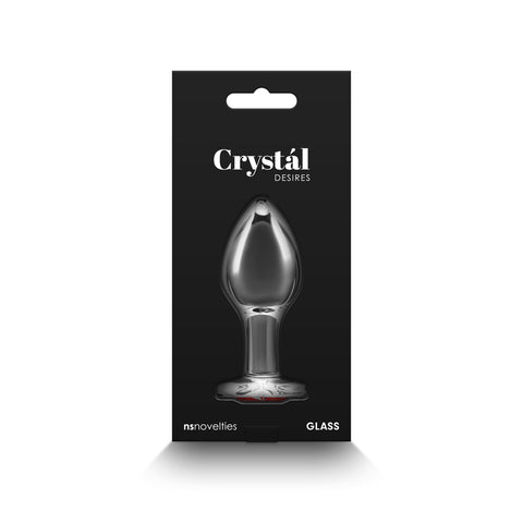 Crystal Desires Red Heart Medium 8.4 cm Glass Butt Plug GLASS TOYS