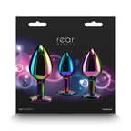 Rear Assets Trainer Kit (Multicolor) – Chrome-Plated Graduated Metal Butt Plug Set with Heart Jewel > Anal Range > Jewel Butt Plugs