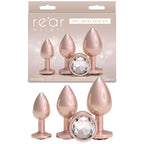 Rear Assets Trainer Kit – Set of 3 Chrome-Plated Butt Plugs in Graduated Sizes Rose Gold > Anal Range > Jewel Butt Plugs