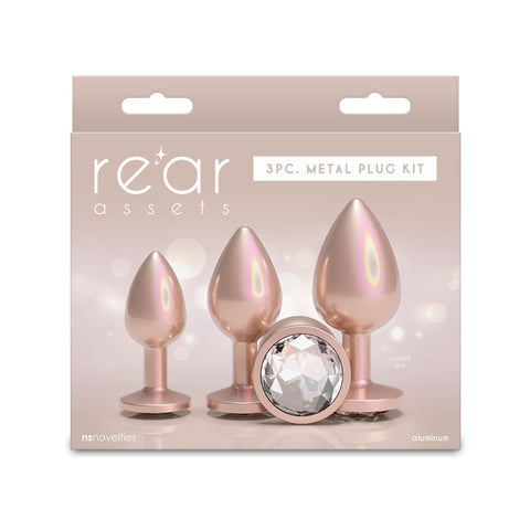 Rear Assets Trainer Kit (Iridescent Champagne) – Metallic Butt Plug Set of 3 Sizes > Anal Range > Butt Plug Kits