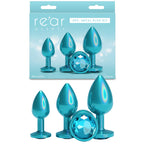 Rear Assets Trainer Kit – Set of 3 Chrome-Plated Butt Plugs Teal > Anal Range > Jewel Butt Plugs